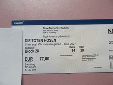 Die Toten Hosen am 12.06.2027 Nürnberg Max Morlock Stadion
