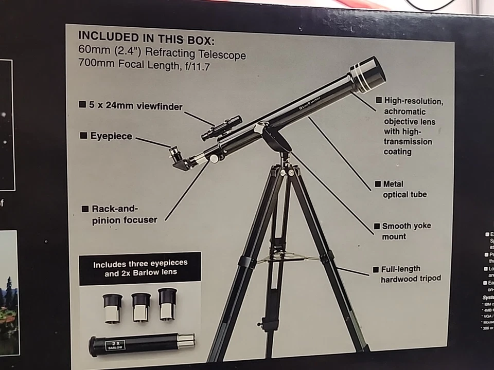 Meade Saturn Model 60AZ-M. 60mm 2.4" Altazimuth Refracting Telescope - Image 4 of 4