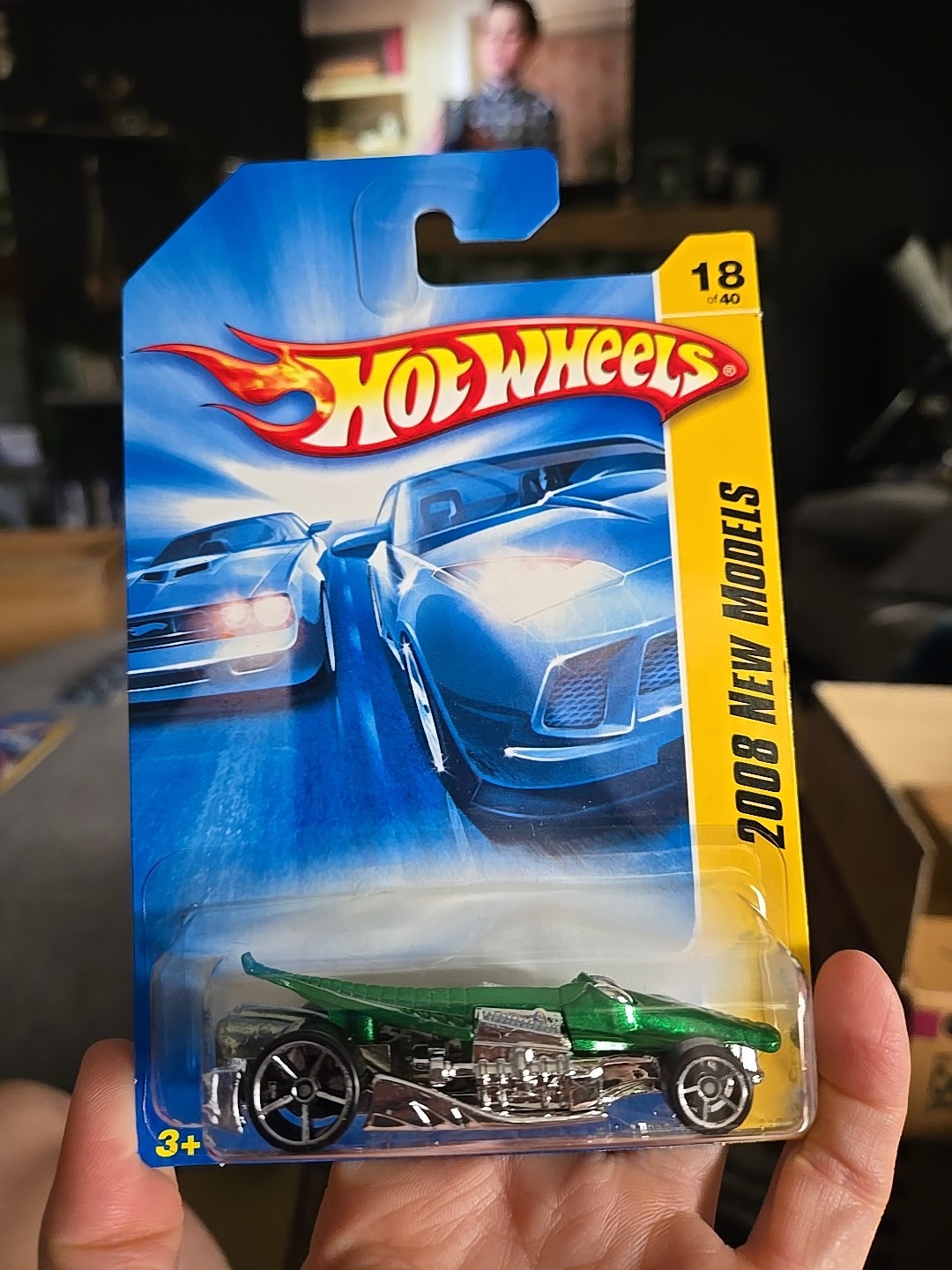 2008 Hot Wheels #18 New Models 18/40 CROC ROD Green/Chrome w/Chrome OH5 Spokes