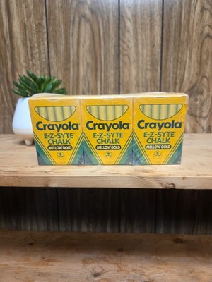 Vintage 1988 12 Boxs CRAYOLA  E-Z-Syte Yellow CHALK Binney & Smith