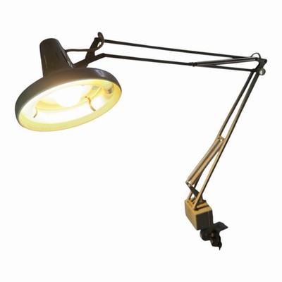 Vintage Luxo LC Gray Architect Lamp Industrial Drafting Clamp Light Works 78ch