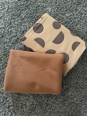 Swim Ribbed Knit Fabric Lot Brown Beige White, Boho Theme 