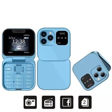 New Unlocked Foldable Mini Flip Mobile Phone GSM Cell phone Dual SIM 1.7" Pocket