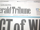 September 12, 2001 Sarasota, FL Herald-Tribune 9/11 ACT of WAR Newspaper News — photo 2