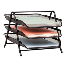 Mind Reader 3-Tier Paper Tray, Desktop Organizer, File Storage, Workspace, Of...