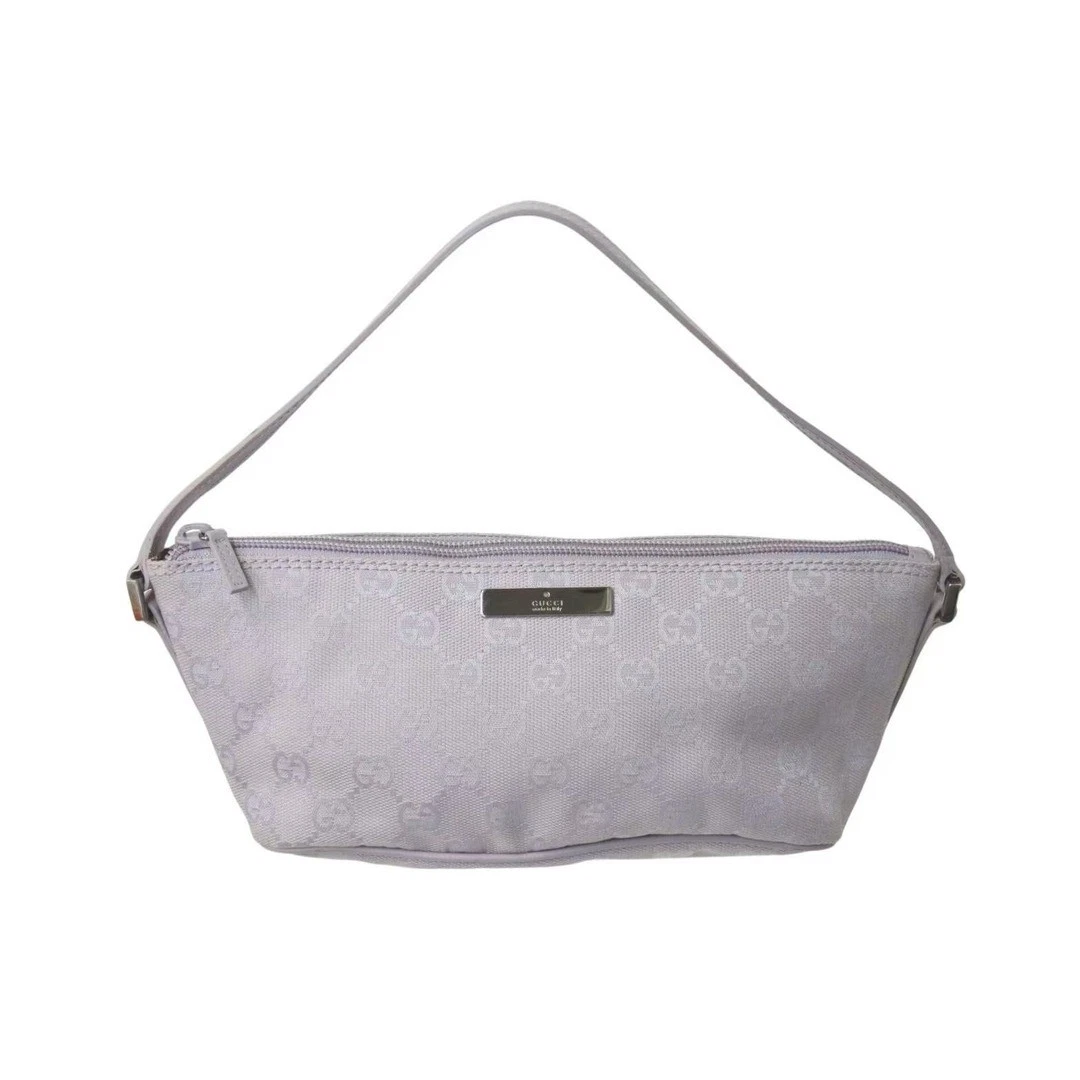 Gucci Gg Pattern One Bandoulière Sac Pochette 07198 Made In Italy Toile Cuir Violet