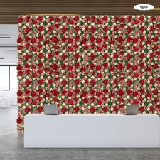 6Pcs Artificial Flower Wall Panel Backdrop Rose Hydrangea Wedding Decor