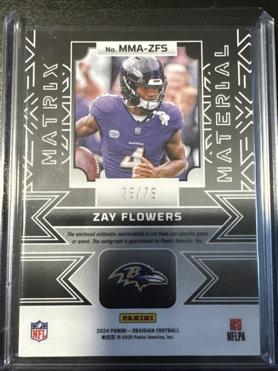 2024 Obsidian Zay Flowers 25/75 Patch Auto Matrix Materials
