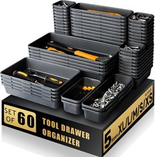 60 Pcs Upgraded Tool Box Organizer Tray Toolbox Desk Drawer Organizer Too...
