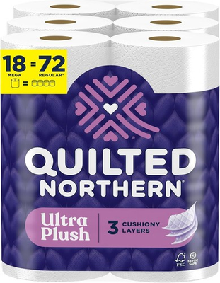 #ad #ad Quilted Northern Ultra Plush Toilet Paper 18 Mega Rolls = 72 Regular Rolls 3X $14.99