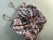 Women's Pink White Floral Dress SZ M Beach Vacation Cottage Spaghetti Straps