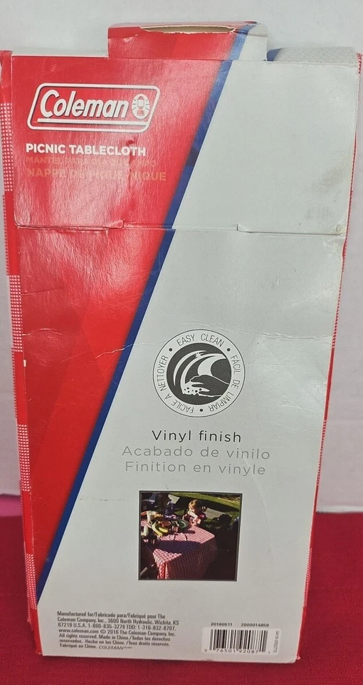 Mantel de picnic Coleman The Outdoor Company rojo blanco a cuadros 54 x 84 nuevo Foto 4 de 4