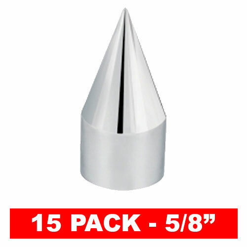 15 Pack Chrome Spike Hex Nut Bolt Press On Covers Car & Truck Motorcycle - 5/8" - Picture 1 of 4