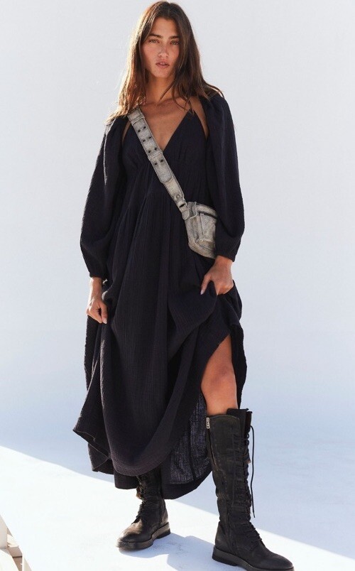 Free People So Sprung Tiered Maxi Dress & Shrug Set S | eBay