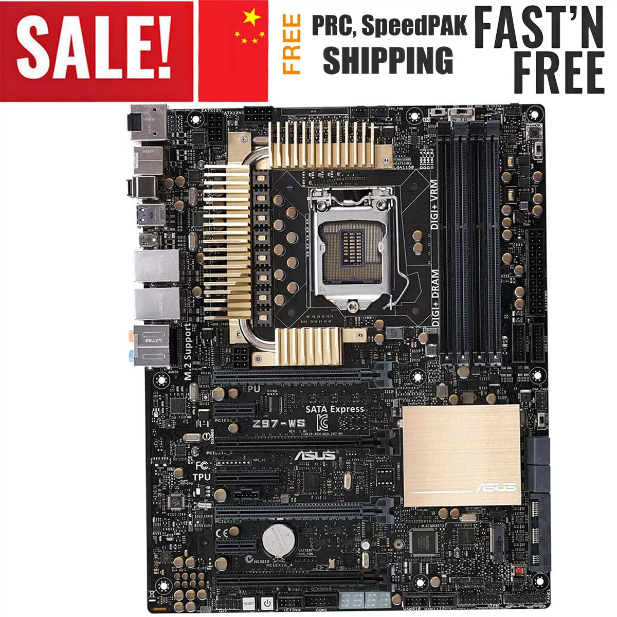 ASUS Z97 WS Motherboard LGA 1150 Intel Z97 Chipset HDMI DP Mini