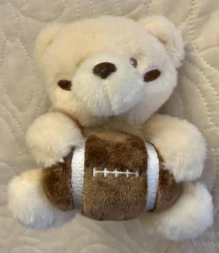Football & Teddy Bear Plush Stuffed Animal Baby Rattle Toy Gund Starting Out 5” - Picture 2 of 8