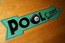 Pool Cave Arrow Sign Pub Bar Billiard Game Room Man Cave Home Decor Sports Bar