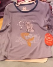 NEW GIRLS SHIRT MERMAID GOLD BLUE SHIRT  size 4/5