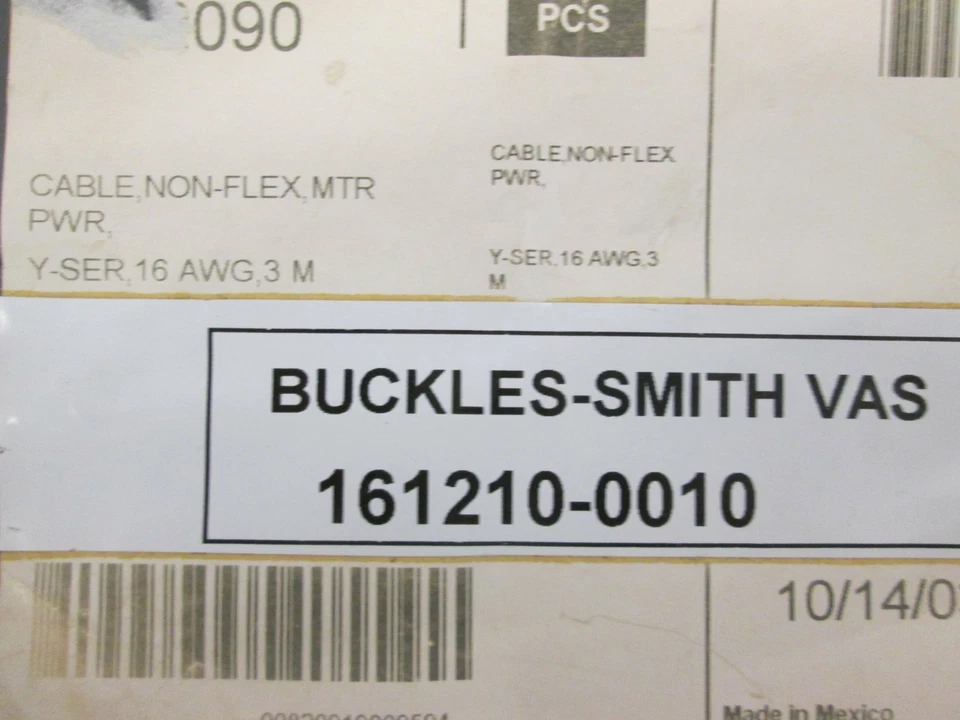 Buckles-Smith, Cable Non-flex MTR Power, 161210-0010, New - Image 2 of 3