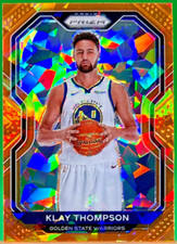 2020-21 Panini Prizm Klay Thompson Orange Cracked Ice Refractor #87 A25