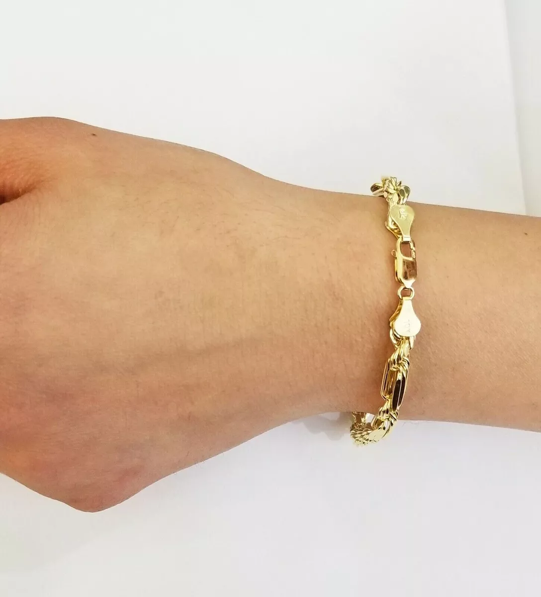 Customizable 14k Yellow Gold Charm Bracelet