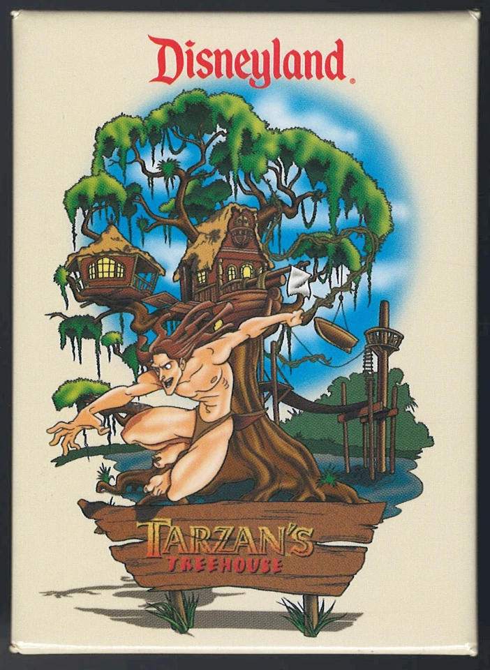 Vintage Disneyland Pinback Button Tarzans Treehouse Adventureland 1999 - Image 2 of 3