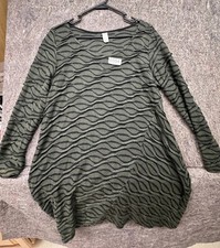 Chalet Dress Tunic Stretchy Green Size M Made In USA