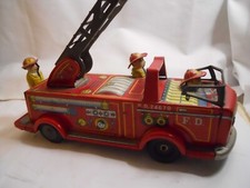 Vintage TN Nomura Tin Litho FIRE ENGINE 1950's Japan Friction