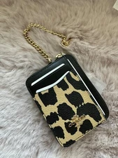 🩷Coach Zip Card Case - Leopard Printed coated canvas/smooth leather - CW884 NWT