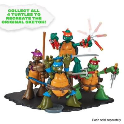 Teenage Mutant Ninja Turtles Original Sketch Turtles Set 4 Figuren