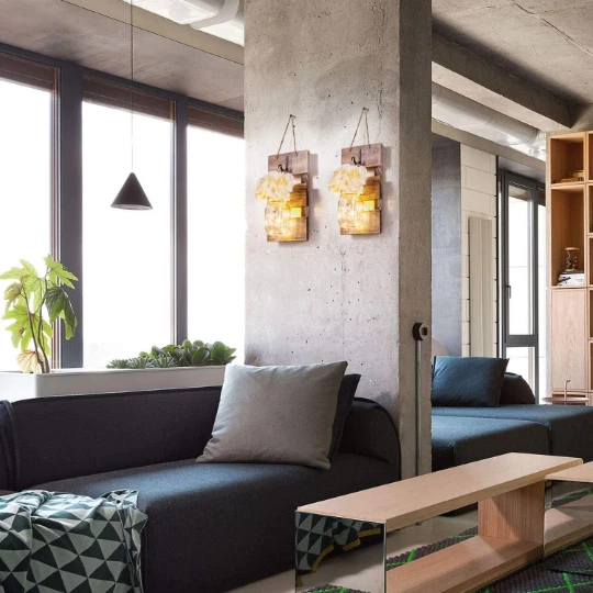 Set of 2 - Rustic Wall Sconces - with Flowers, Mason Jars, LED Lights for Home - Image 3 of 4