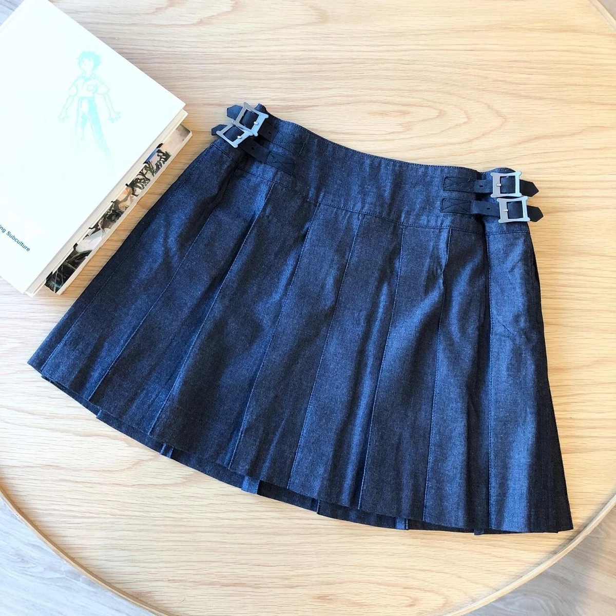 Vtg Ozone Community Country Wear Kilt Buckle Pleated Mini Skirt Hysteric Glamour