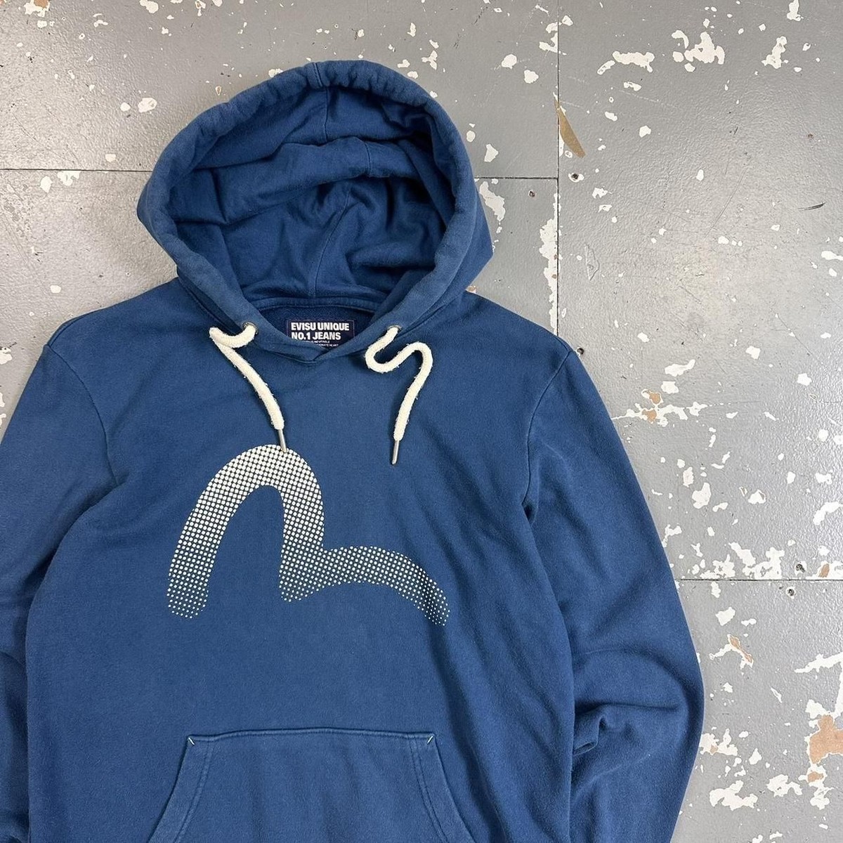 Vintage 00s Evisu Spell Out Hoodie Blue Medium | eBay