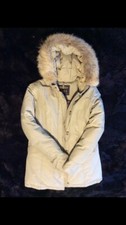 Woolrich Ramar Cloth Down Filled Arctic Parka Coyote Fur Trim Hood Size M