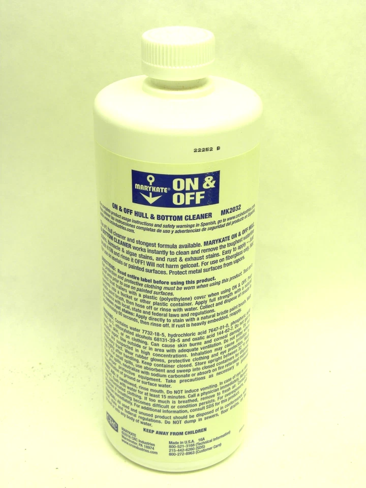 MaryKate On & Off Hull & Bottom Cleaner for Fiberglass Boat #MK2032 (32oz) 1 Qt - Image 3 of 4