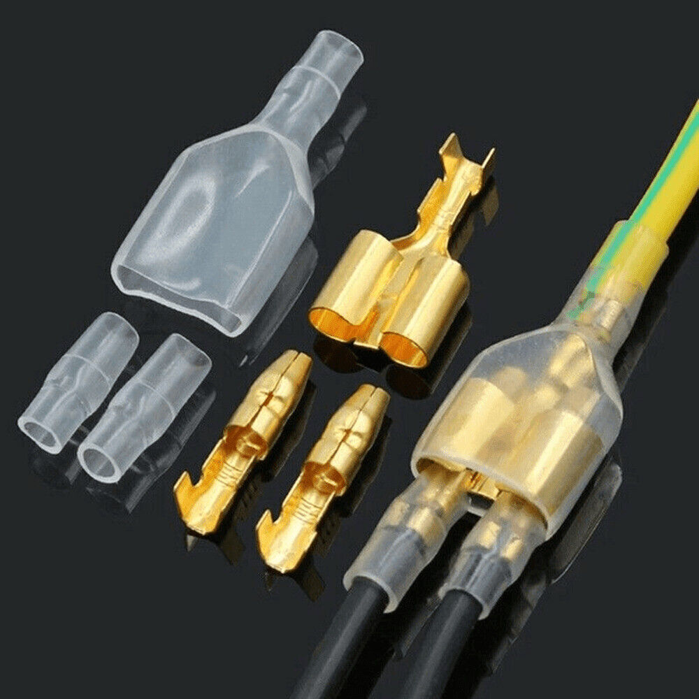 360/240Pcs 4mm Bullet Terminal Connectors – Male & Female With Insulation Sheath For Car, Motorcycle, Boat Wiring – Brass/Tin