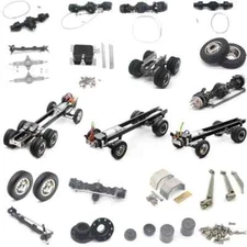 Qin24 1/24 Truck 4×2 Tractor Dump Truck Model Chassis Front 2 Rear 4 with Motor