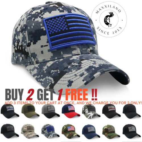Men Baseball Cap USA American Flag Hat Adjustable Tactical Military Caps Army - Picture 1 of 45