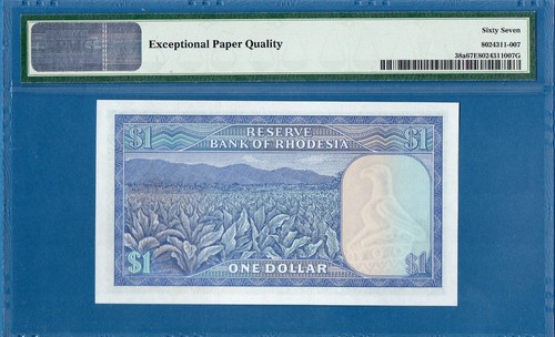 Rhodesia 1 Dollar, 1979, Superb Gem UNC-PMG67EPQ, P38a - Picture 2 of 2