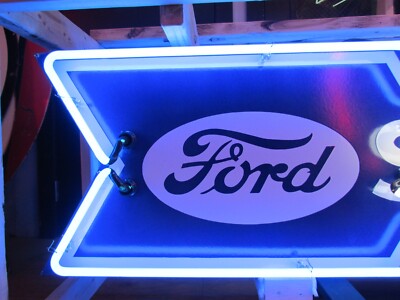 New Ford Service Arrow Double-Sided Porcelain Neon Sign 72