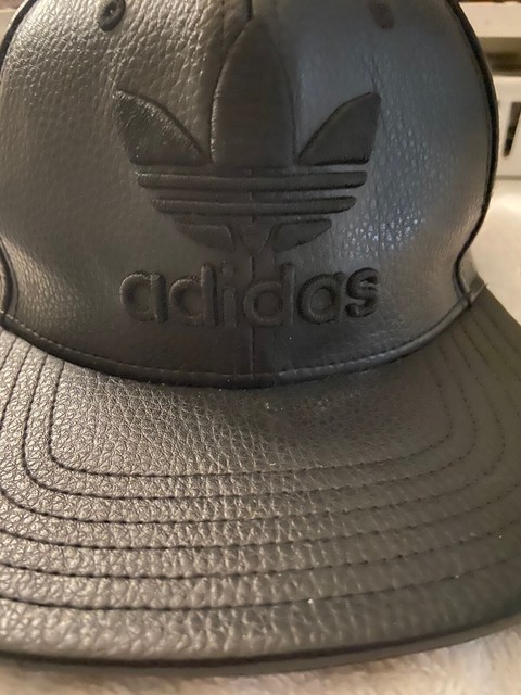 adidas black leather hat