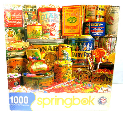 Springbok Candy Classics Puzzle 1000 PCS Tins Vintage Old Time Hard Candy New