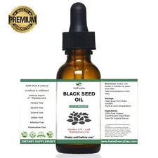 Black Seed Oil 2oz 100% Pure Organic COLD PRESSED Cumin Nigella Sativa Unrefined