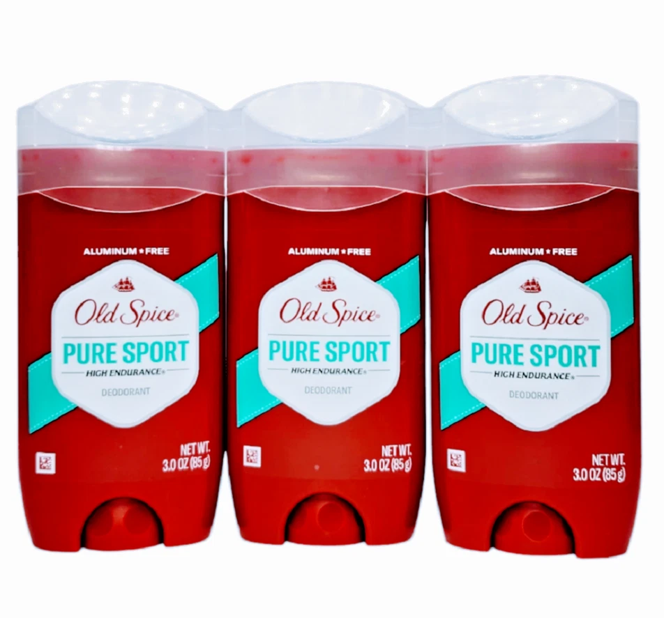Desodorante Old Spice para hombre, sin aluminio, puro deporte (3,0 oz., paquete de 3) Foto 4 de 4