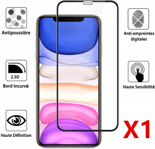 VERRE TREMPE pour iPhone PROTECTION ECRAN INTEGRAL 11 12 13 14 PRO MAX 6 7 8 X - Photo 8/33