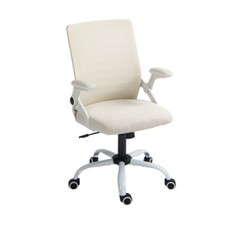 NIOIIKIT Woven Velvet Office Chair – Open Back Desk Chair With Wheels, Height Adjustable, For Home Office, Vanity (Beige)