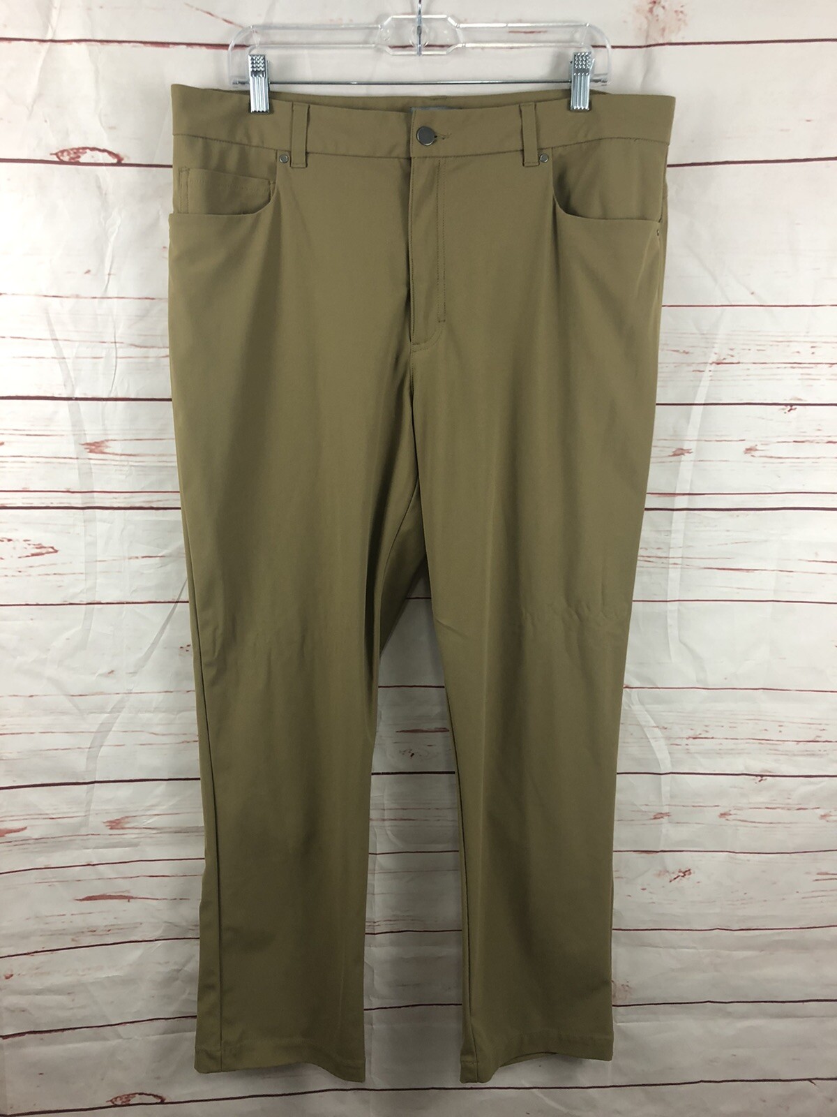 VRST Mens Limitless 5 Pocket Slim Fit Pants Tan Athletic Commuter