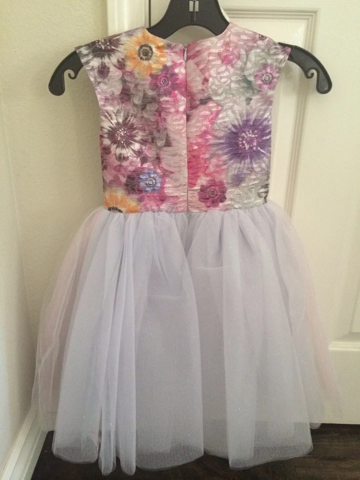 Brand New Halabaloo Little Girl's Floral Jacquard Princess Dress Size 3 years - Image 3 of 4
