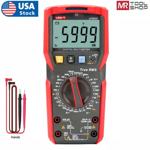 UNI-T TRUE RMS Digital Multimeter AC DC Volt Amp meter LED NCV Test Cap Ohm Freq