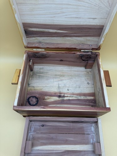 Handmade Cedar Chest Jewelry Trinket Box 10” - Picture 10 of 10